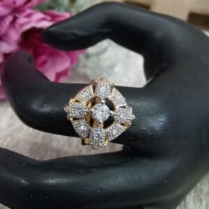 AD Rings - Gold Polish AD Small Size Adjustable Ring SCAADR18-Crystal