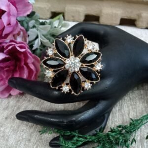 Rings - Light Golden Polish Glass Stone Big Rings SCAGR2