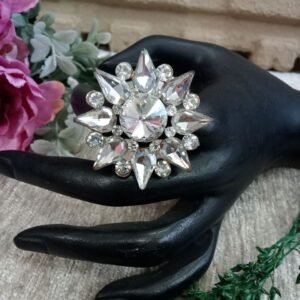 Rings - Light Golden Polish Crystal Glass Stone Big Rings SCAGR1