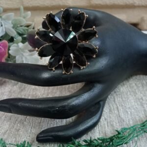 Rings - Light Golden Polish Glass Stone Big Rings SCAGR3