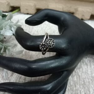 Oxidized Rings - Brass Silver Oxidized Size Adjustable Small Ring SCAOR70