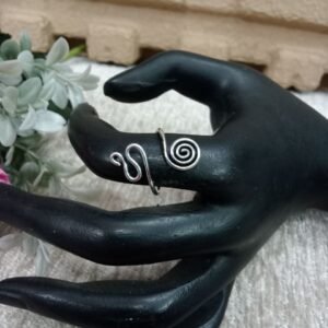 Oxidized Rings - Brass Silver Oxidized Size Adjustable Small Ring SCAOR71