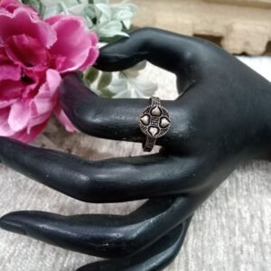 Oxidized Rings - Brass Silver Oxidized Size Adjustable Small Ring SCAOR72