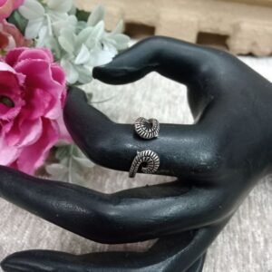 Oxidized Rings - Brass Silver Oxidized Size Adjustable Small Ring SCAOR73