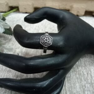 Oxidized Rings - Brass Silver Oxidized Size Adjustable Small Ring SCAOR75