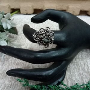 Oxidized Rings - Brass Silver Oxidized Small Size Adjustable Ring SCAOR78