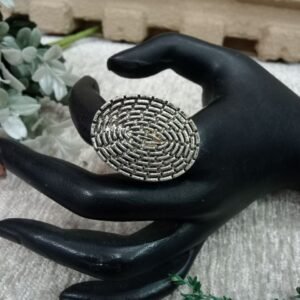 Oxidized Rings - Silver Oxidized Medium Size Adjustable Ring SCAOR79