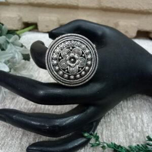 Oxidized Rings - Silver Oxidized Medium Size Adjustable Ring SCAOR80
