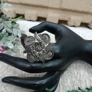 Oxidized Rings -Silver Oxidized Medium Size Adjustable Ring SCAOR81