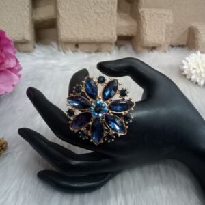 Rings - Light Golden Polish Glass Stone Big Rings SCAGR2
