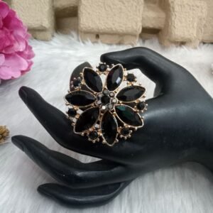 Rings - Light Golden Polish Glass Stone Big Rings SCAGR2