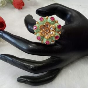 Rajwadi Ring - Gold Plated Rajwadi Polish Copper Medium Size Ring SCARR45-Mint